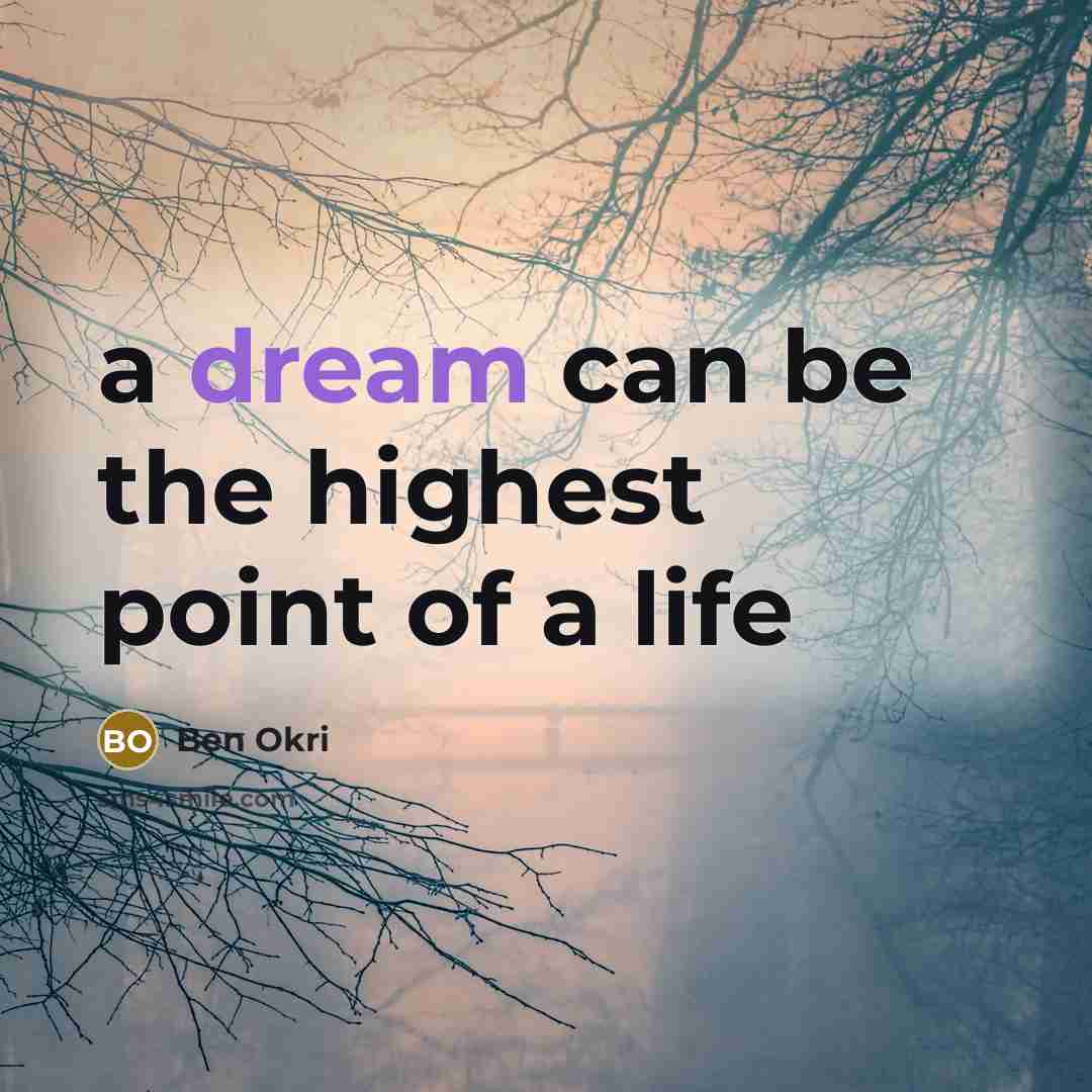 “a dream can be the highest point of a life” quote by Ben Okri