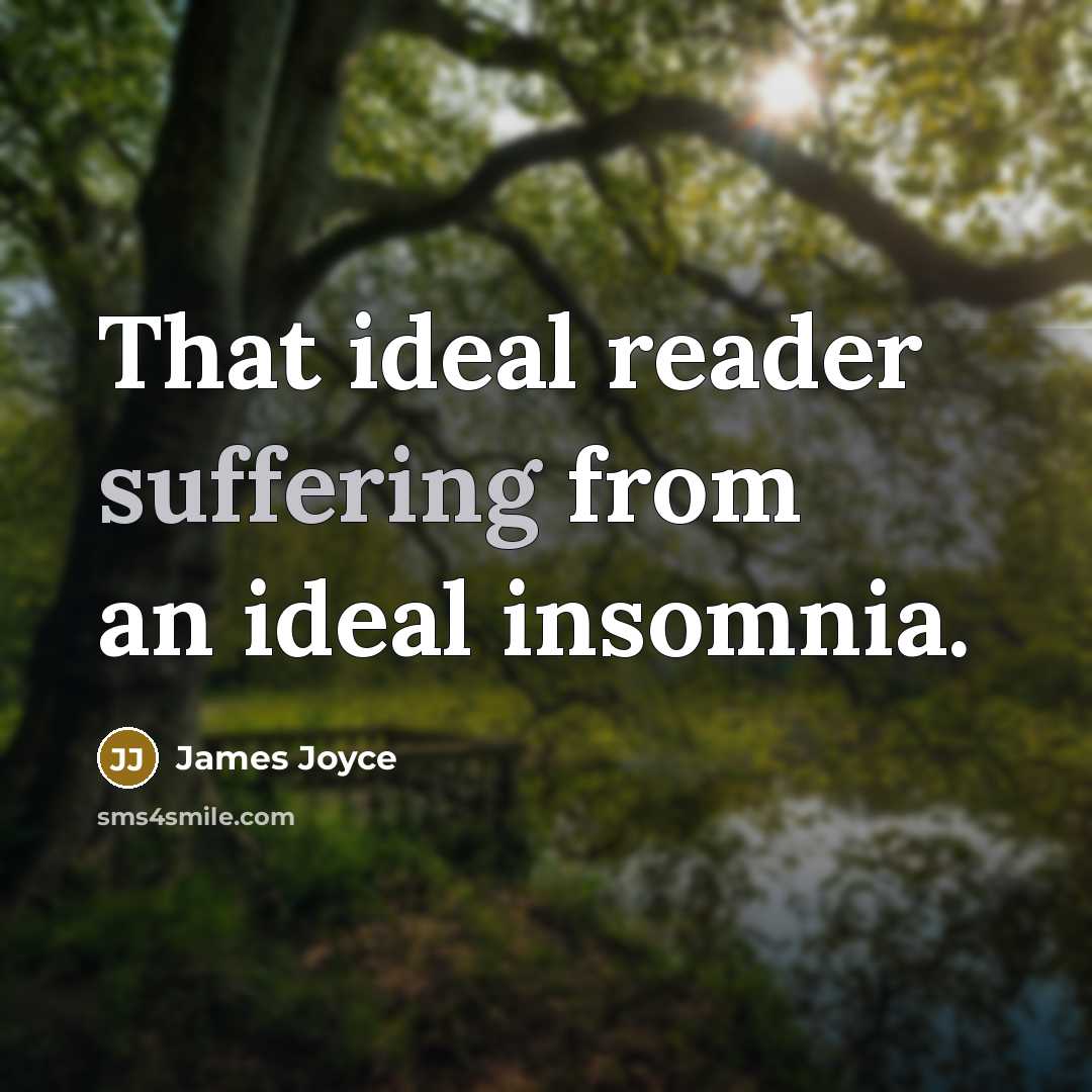 “That ideal reader suffering from an ideal insomnia.” quote by James Joyce