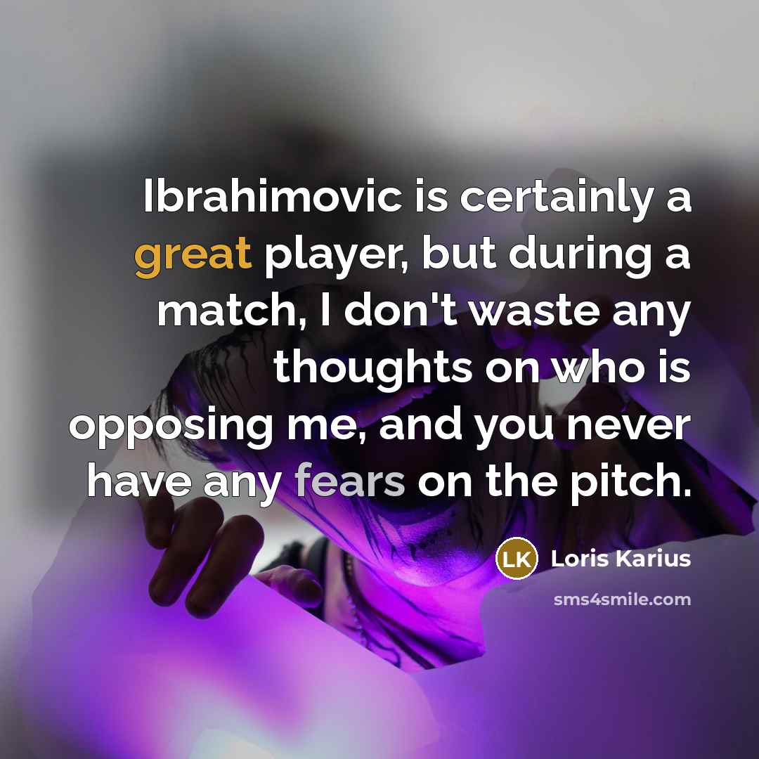 “Ibrahimovic is certainly a great player, but during a match, I don't waste any thoughts on who is opposing me, and you never have any fears on the pitch.” quote by Loris Karius