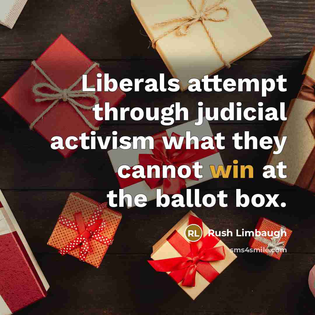 “Liberals attempt through judicial activism what they cannot win at the ballot box.” quote by Rush Limbaugh