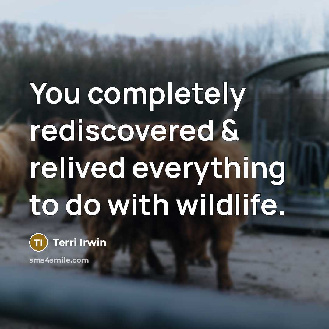 “You completely rediscovered & relived everything to do with wildlife.” quote by Terri Irwin