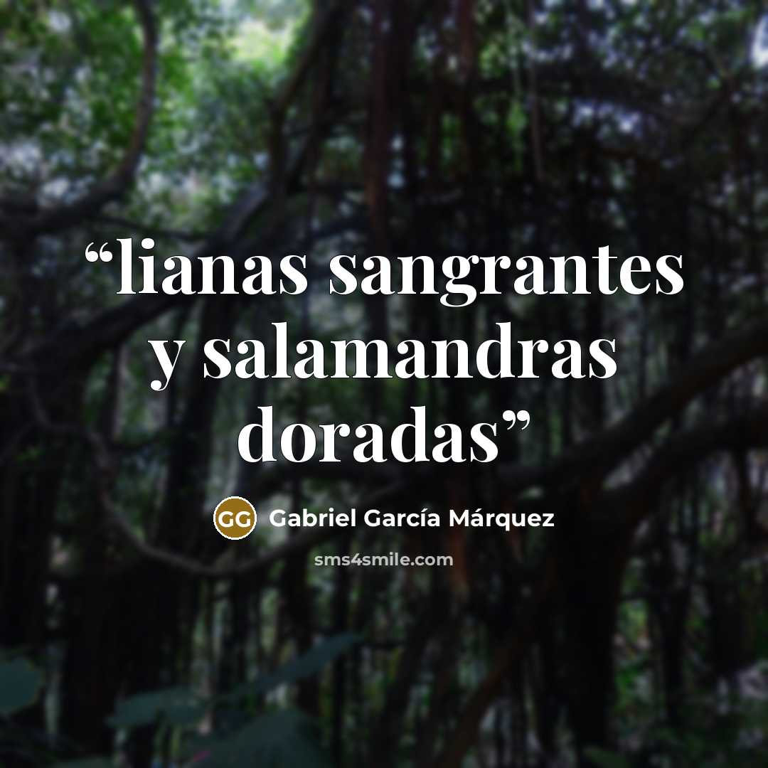 “lianas sangrantes y salamandras doradas” quote by Gabriel García Márquez