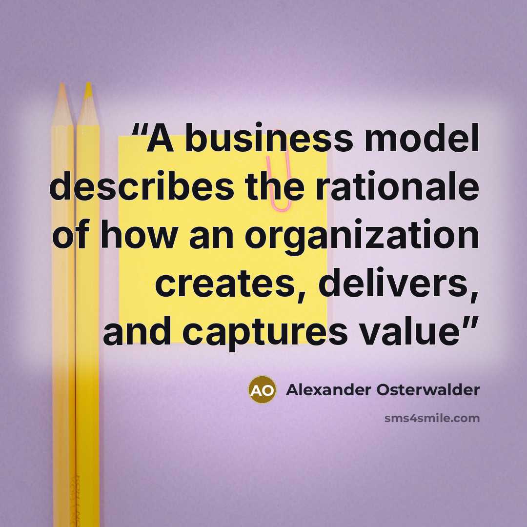 “A business model describes the rationale of how an organization creates, delivers, and captures value” quote by Alexander Osterwalder