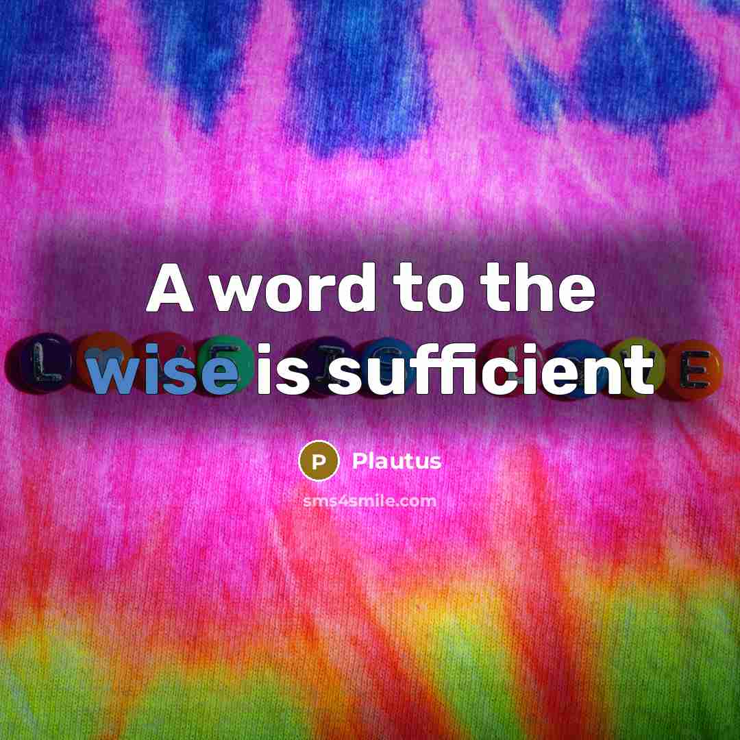 “A word to the wise is sufficient” quote by Plautus