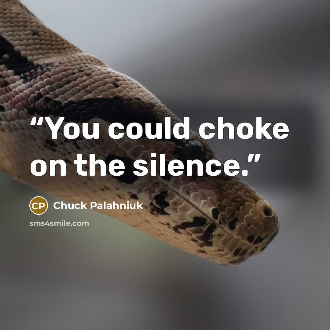 “You could choke on the silence.” quote by Chuck Palahniuk