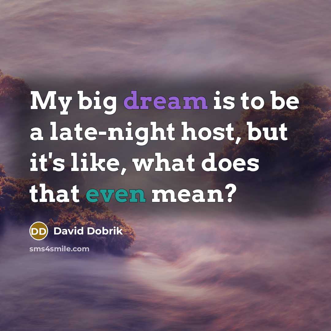 “My big dream is to be a late-night host, but it's like, what does that even mean?” quote by David Dobrik