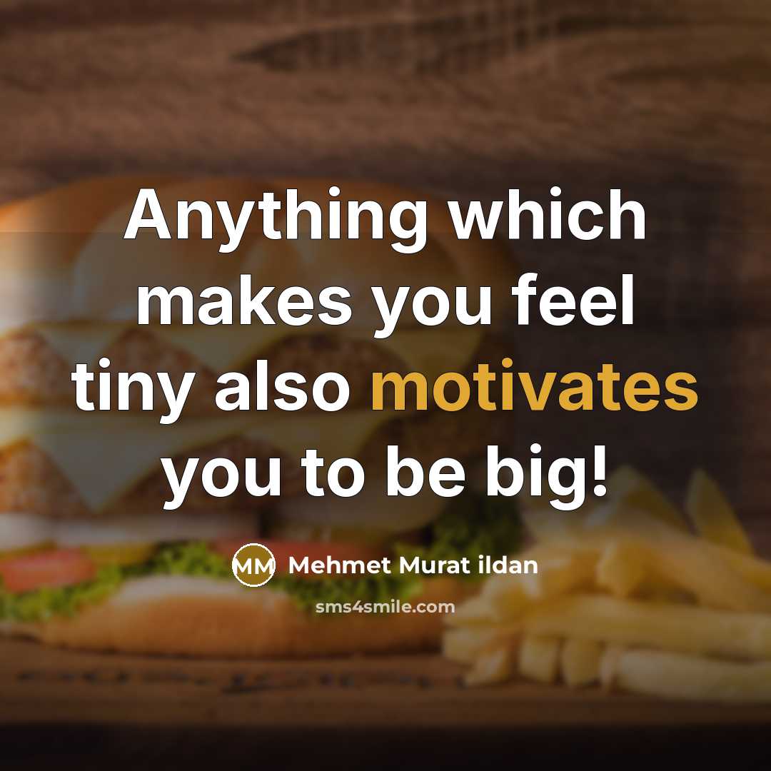“Anything which makes you feel tiny also motivates you to be big!” quote by Mehmet Murat Ildan