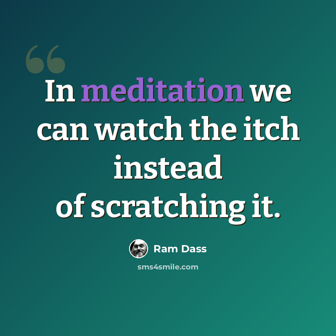 “In meditation we can watch the itch instead of scratching it.” quote by Ram Dass