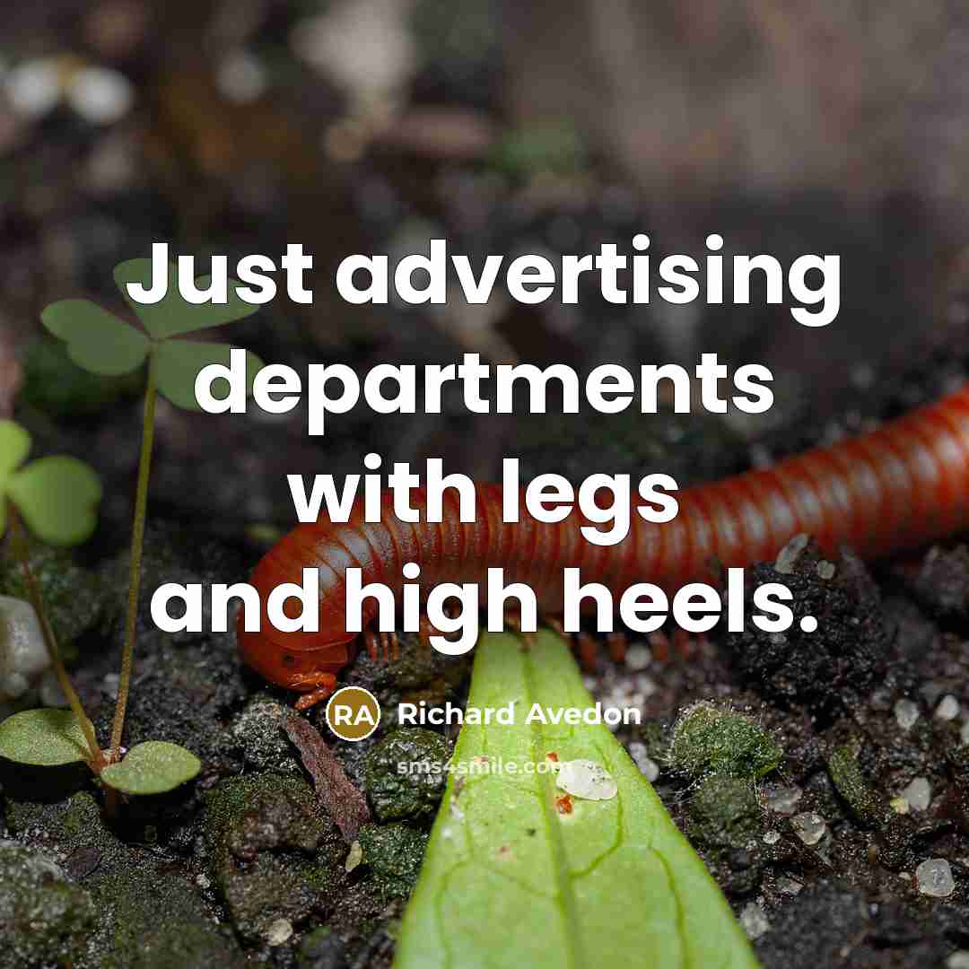 “Just advertising departments with legs and high heels.” quote by Richard Avedon