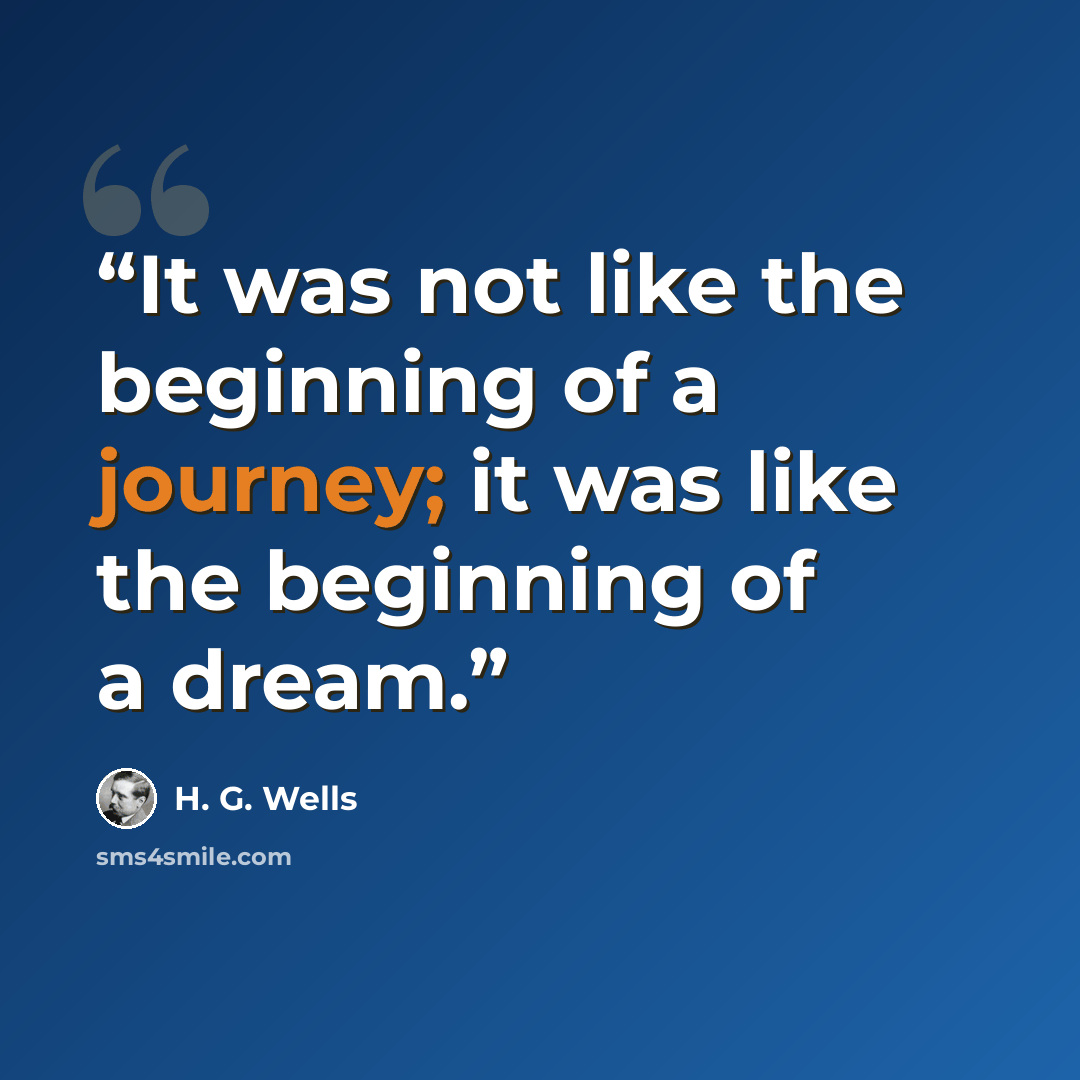 “It was not like the beginning of a journey; it was like the beginning of a dream.” quote by H. G. Wells