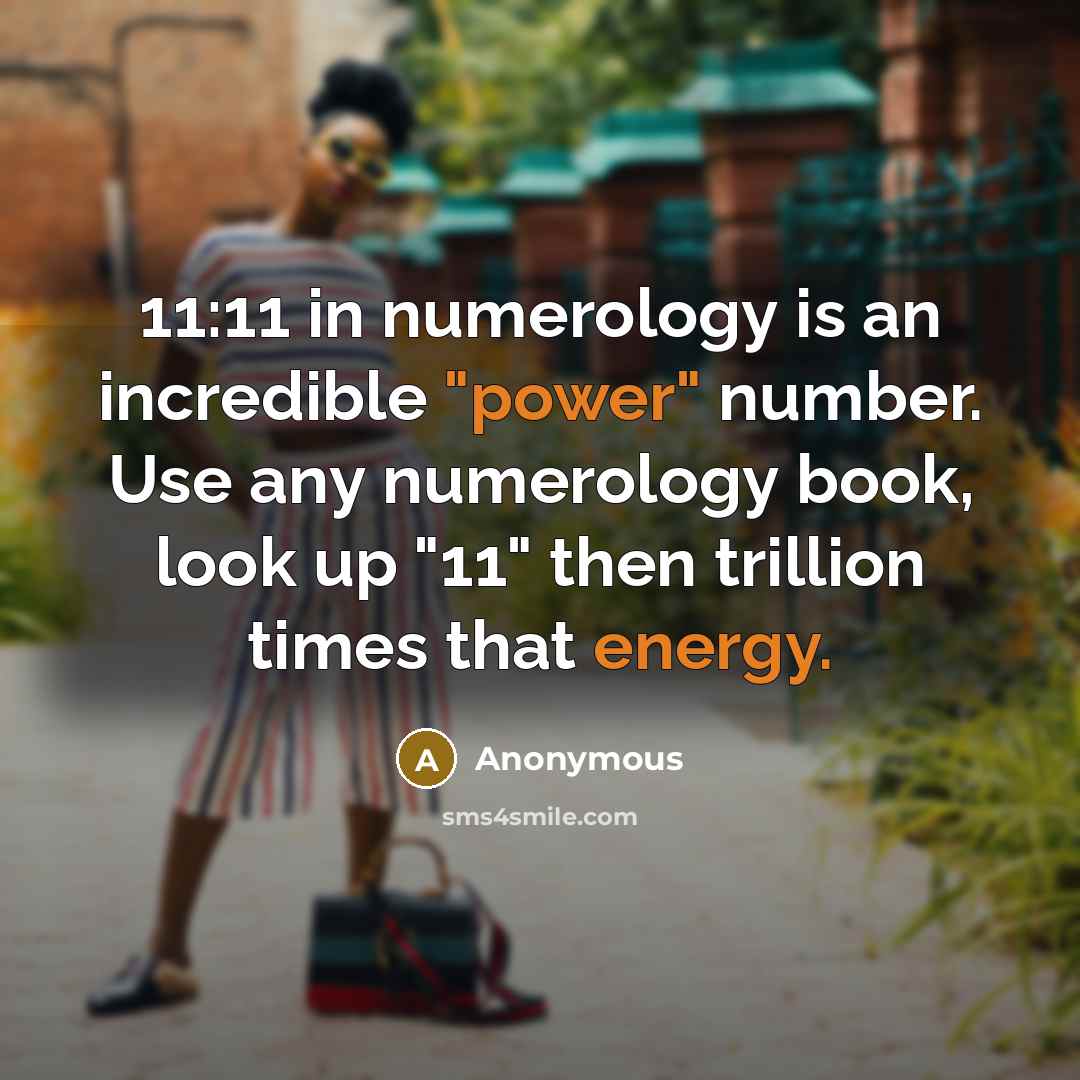 “11:11 in numerology is an incredible "power" number. Use any numerology book, look up "11" then trillion times that energy.” quote by Anonymous