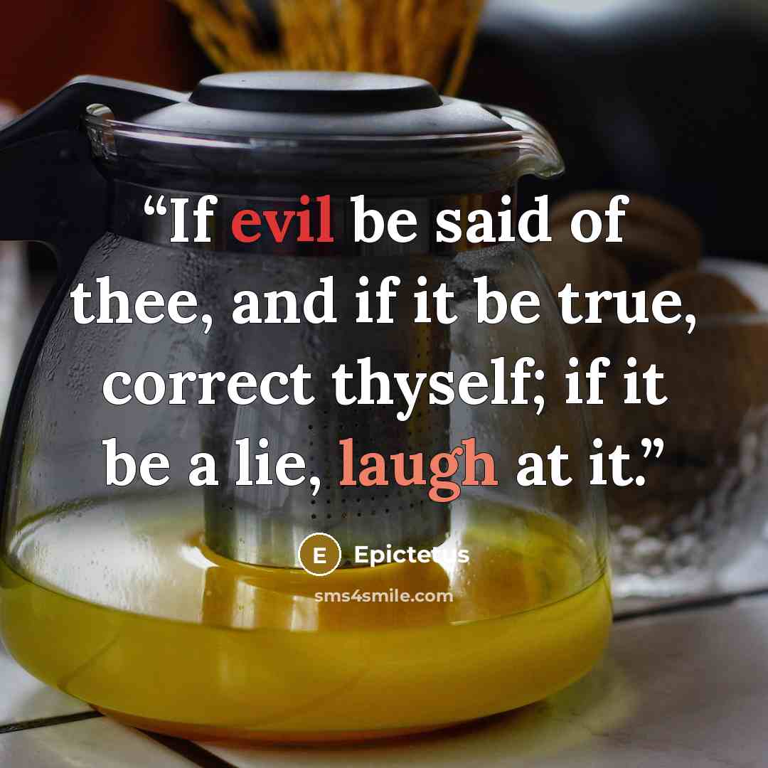 “If evil be said of thee, and if it be true, correct thyself; if it be a lie, laugh at it.” quote by Epictetus