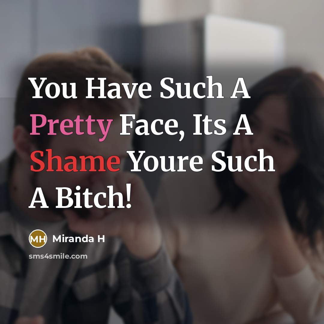 “You Have Such A Pretty Face, Its A Shame Youre Such A Bitch!” quote by Miranda H