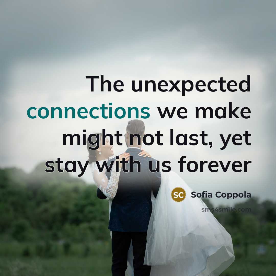 “The unexpected connections we make might not last, yet stay with us forever” quote by Sofia Coppola
