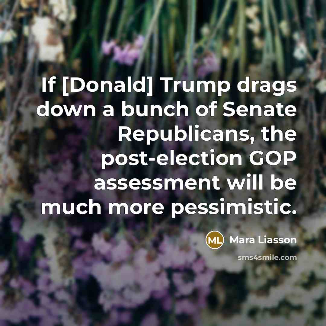 “If [Donald] Trump drags down a bunch of Senate Republicans, the post-election GOP assessment will be much more pessimistic.” quote by Mara Liasson