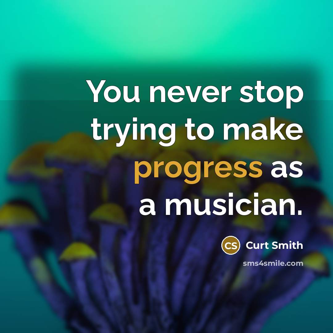 “You never stop trying to make progress as a musician.” quote by Curt Smith