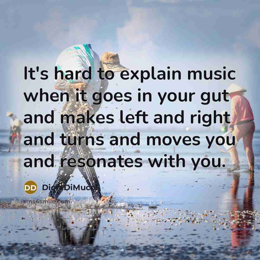 “It's hard to explain music when it goes in your gut and makes left and right and turns and moves you and resonates with you.” quote by Dion DiMucci