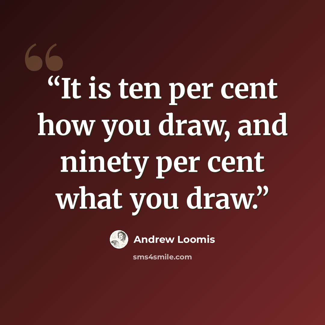 “It is ten per cent how you draw, and ninety per cent what you draw.” quote by Andrew Loomis