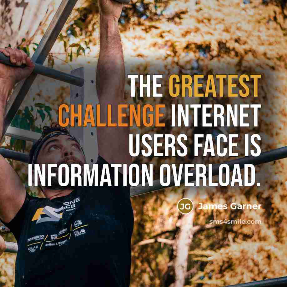 “The greatest challenge Internet users face is information overload.” quote by James Garner