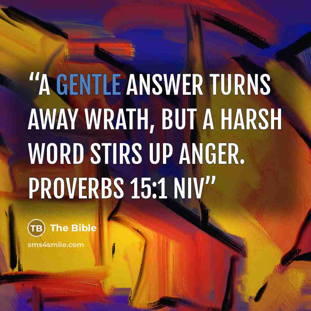 “A gentle answer turns away wrath, but a harsh word stirs up anger. PROVERBS 15:1 NIV” quote by The Bible