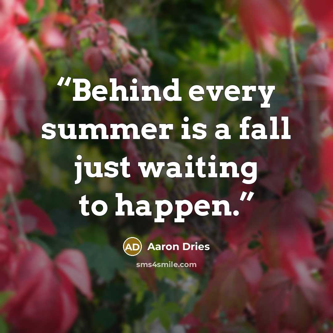 “Behind every summer is a fall just waiting to happen.” quote by Aaron Dries