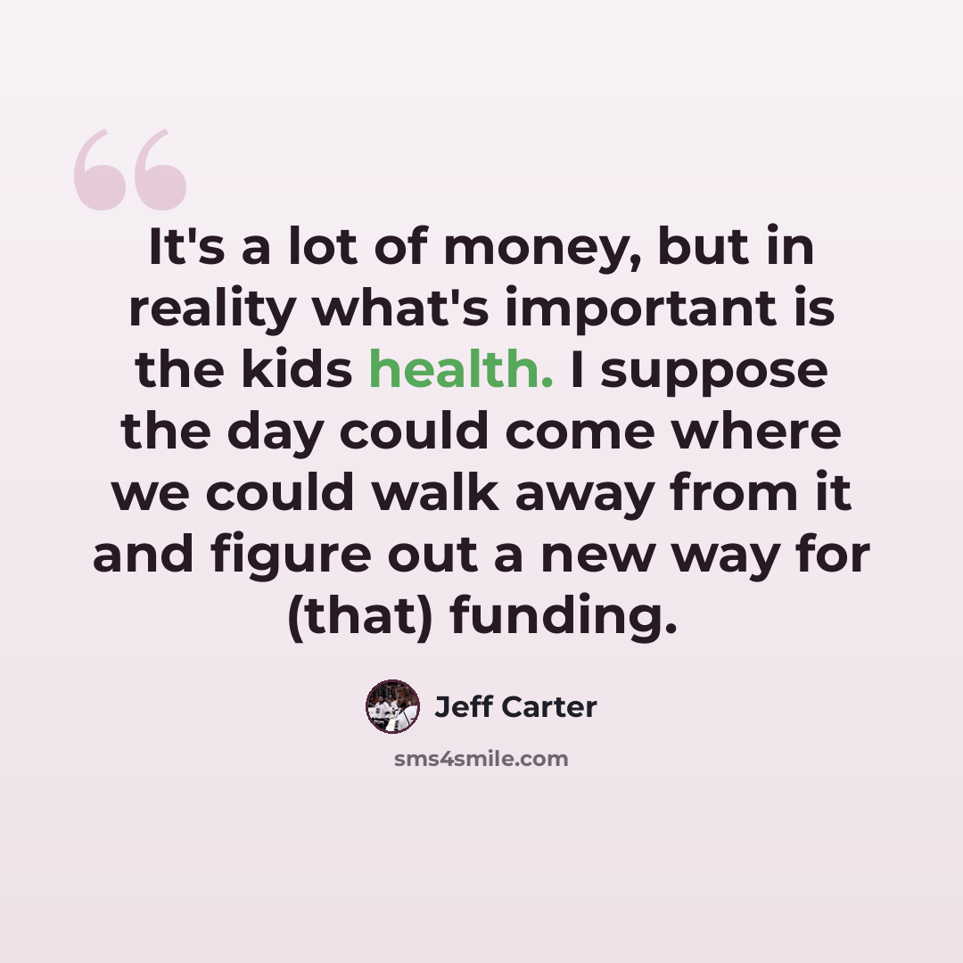 “It's a lot of money, but in reality what's important is the kids health. I suppose the day could come where we could walk away from it and figure out a new way for (that) funding.” quote by Jeff Carter