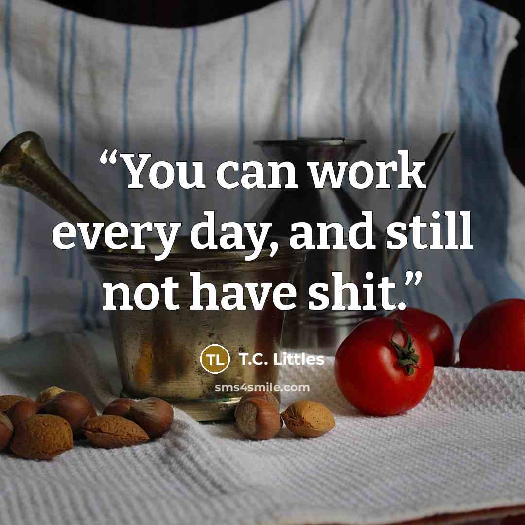 “You can work every day, and still not have shit.” quote by T.C. Littles