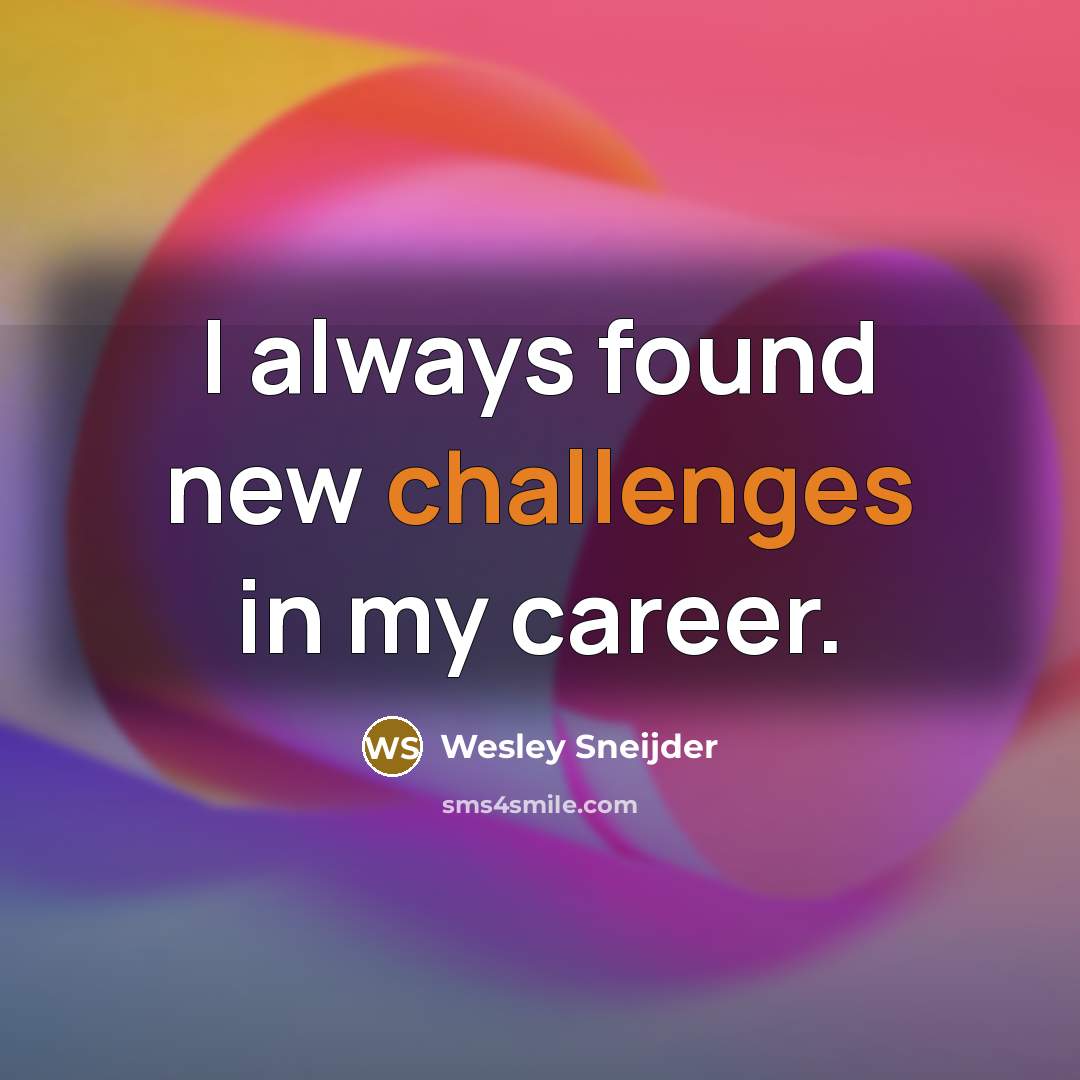 “I always found new challenges in my career.” quote by Wesley Sneijder
