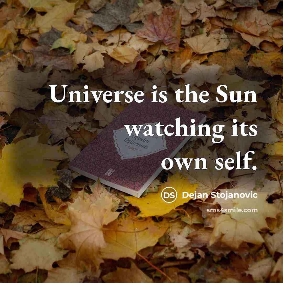 “Universe is the Sun watching its own self.” quote by Dejan Stojanovic