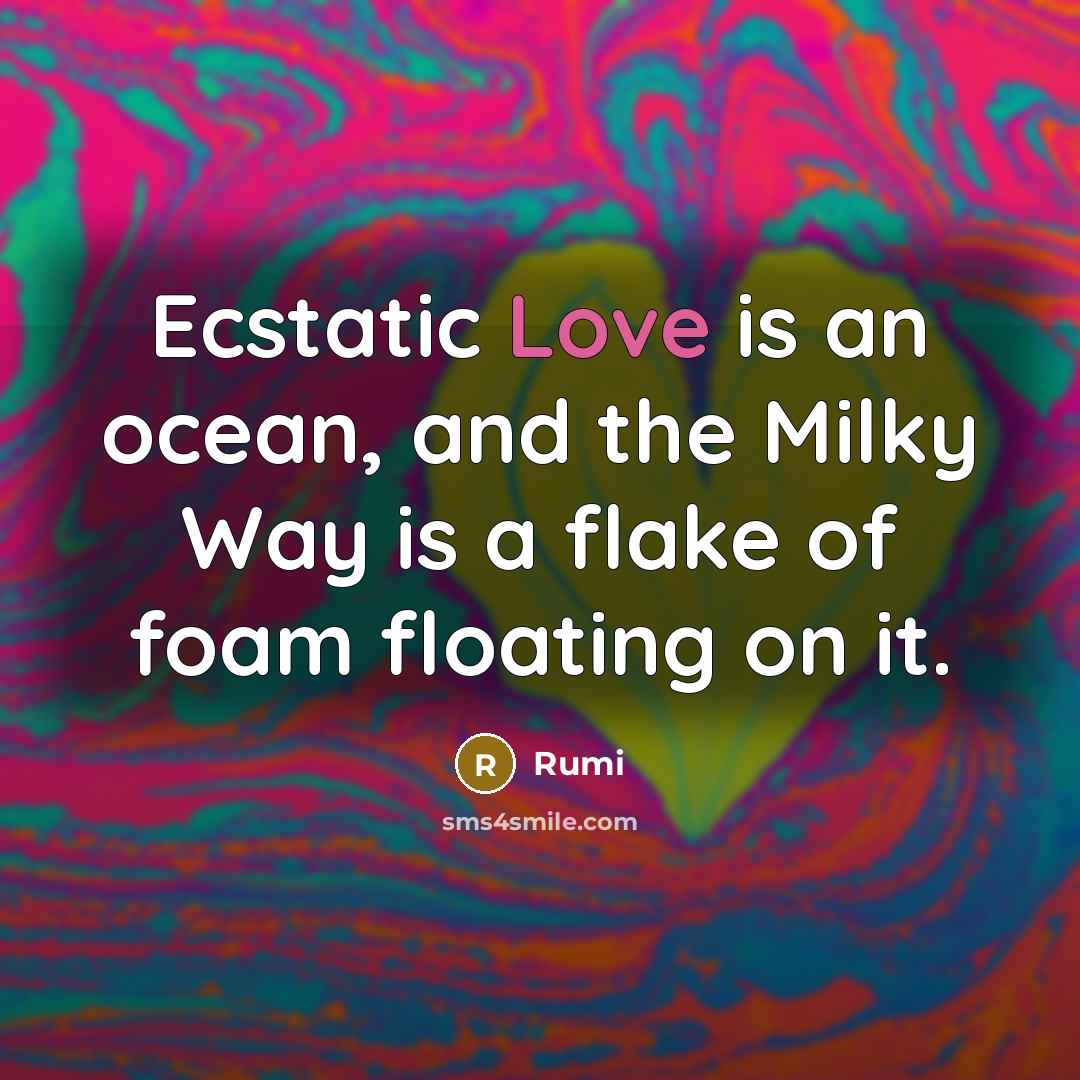 “Ecstatic Love is an ocean, and the Milky Way is a flake of foam floating on it.” quote by Rumi