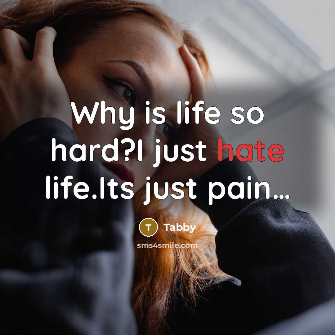 “Why is life so hard?I just hate life.Its just pain…” quote by Tabby