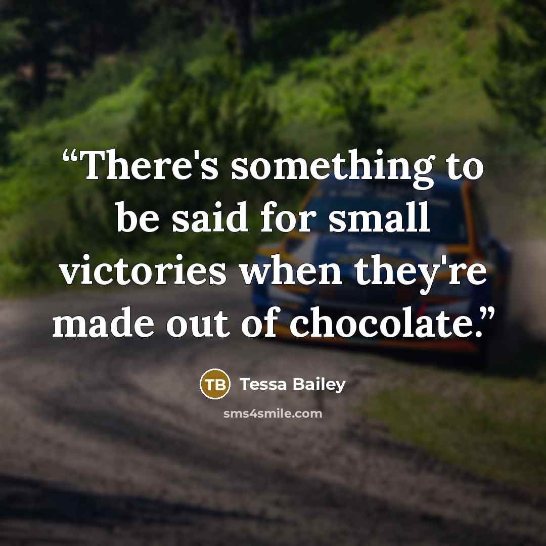 “There's something to be said for small victories when they're made out of chocolate.” quote by Tessa Bailey