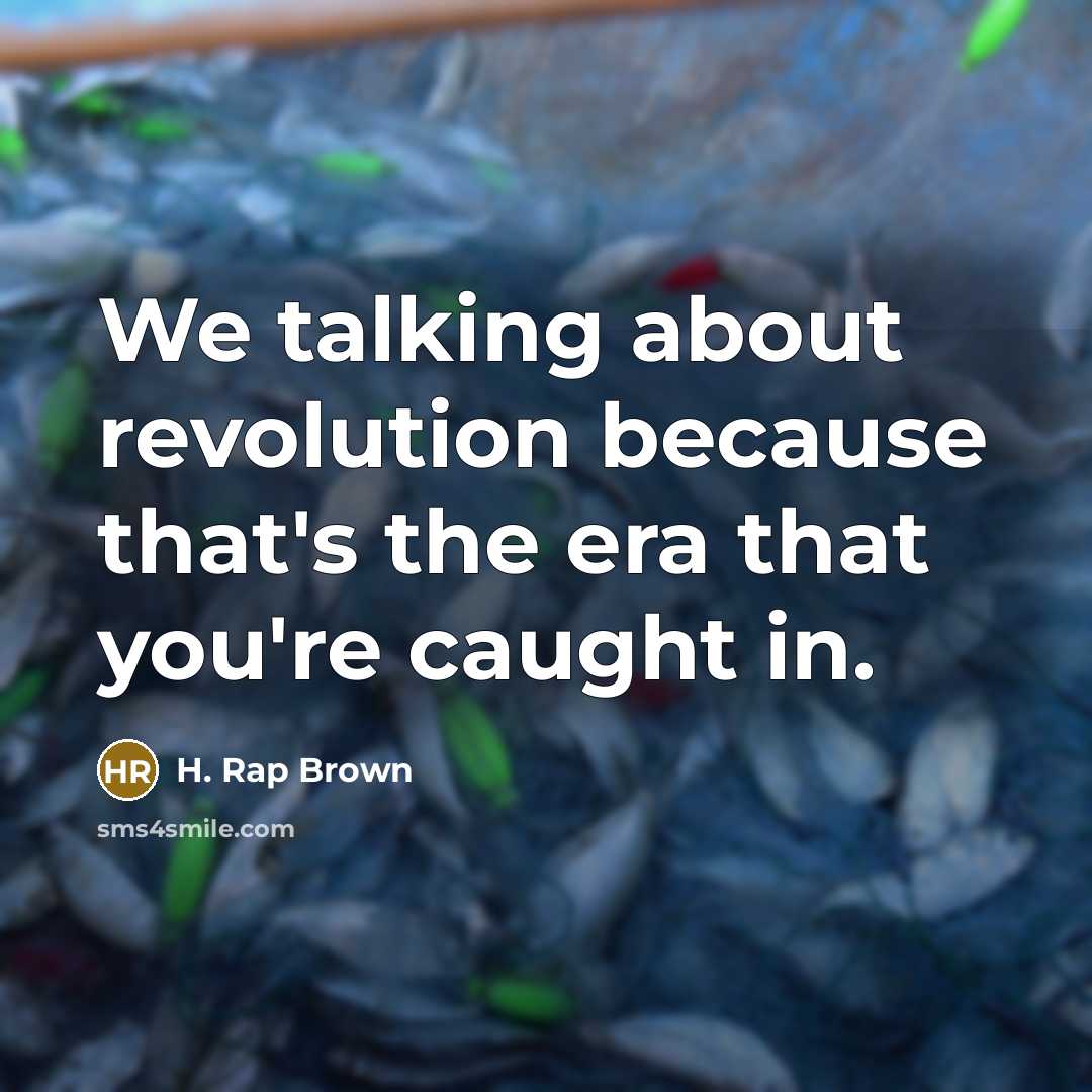 “We talking about revolution because that's the era that you're caught in.” quote by H. Rap Brown