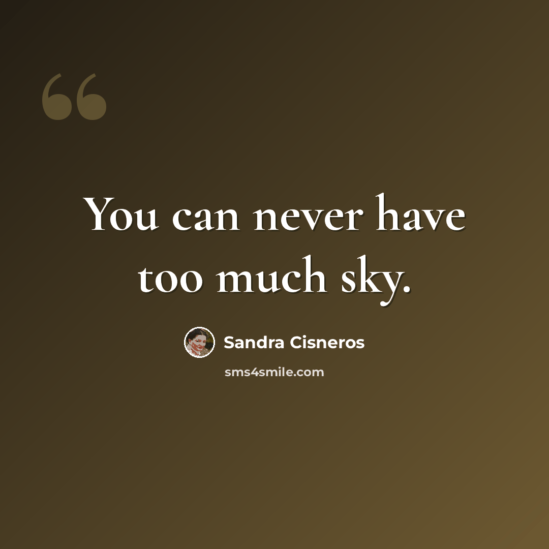 “You can never have too much sky.” quote by Sandra Cisneros