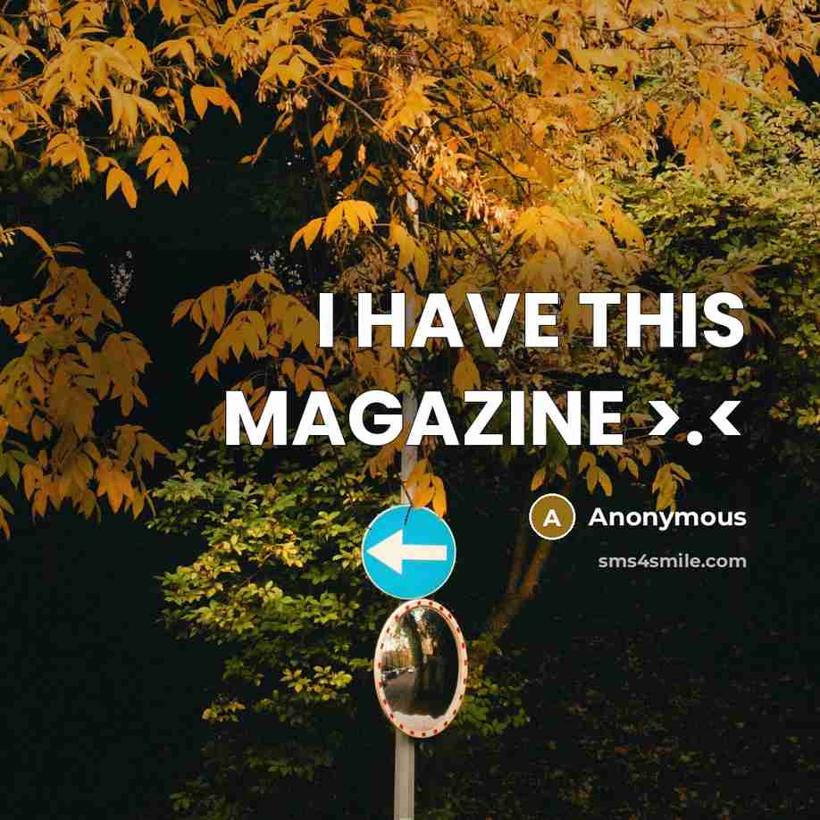 “I HAVE THIS MAGAZINE >.” quote by Anonymous