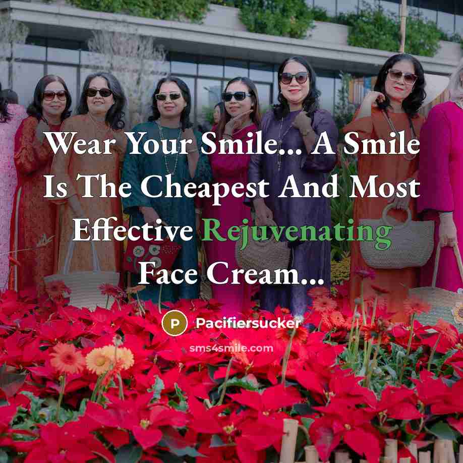 “Wear Your Smile... A Smile Is The Cheapest And Most Effective Rejuvenating Face Cream...” quote by Pacifiersucker