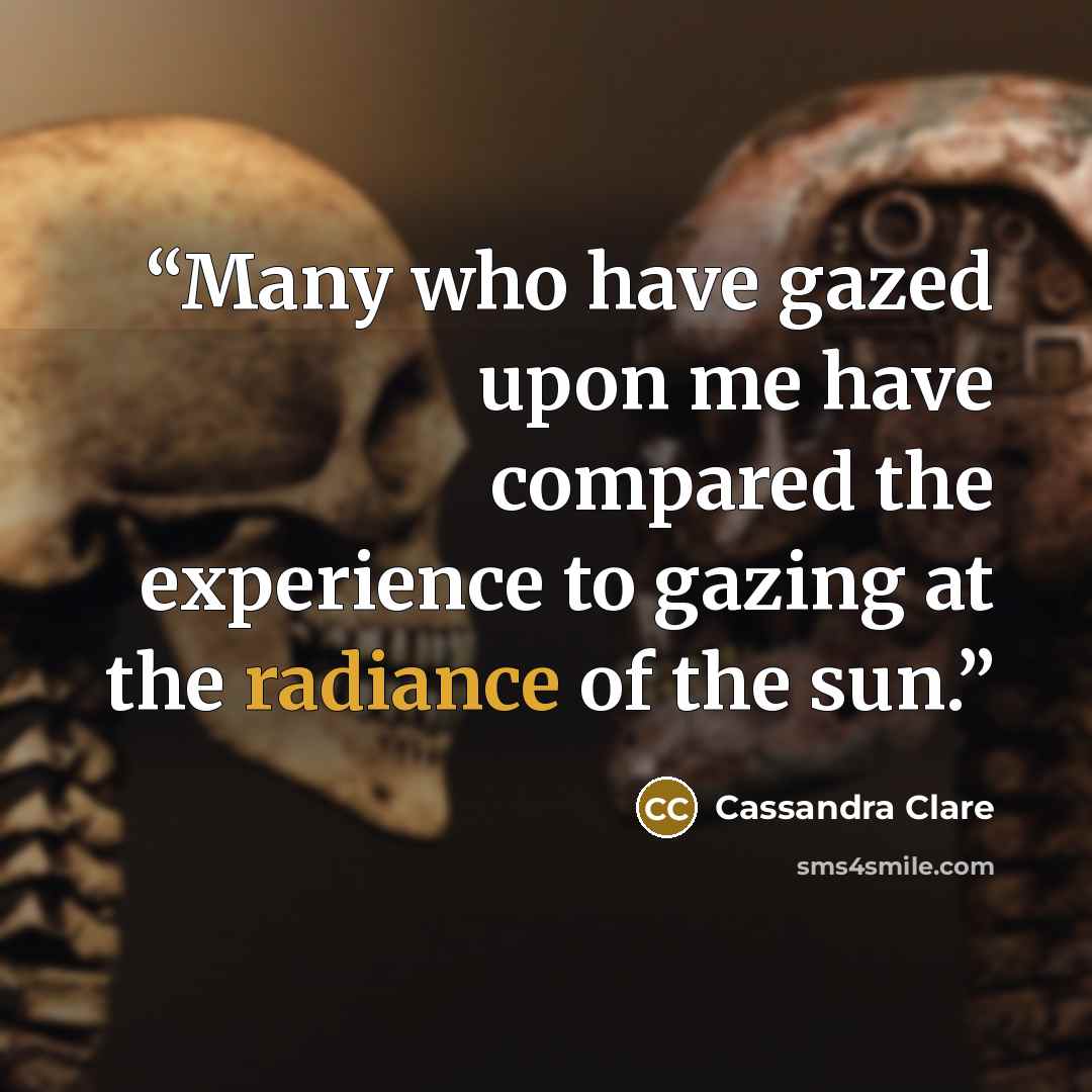 “Many who have gazed upon me have compared the experience to gazing at the radiance of the sun.” quote by Cassandra Clare