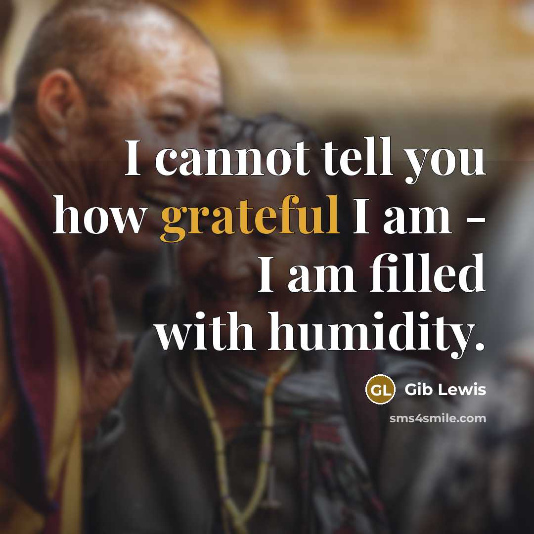“I cannot tell you how grateful I am - I am filled with humidity.” quote by Gib Lewis