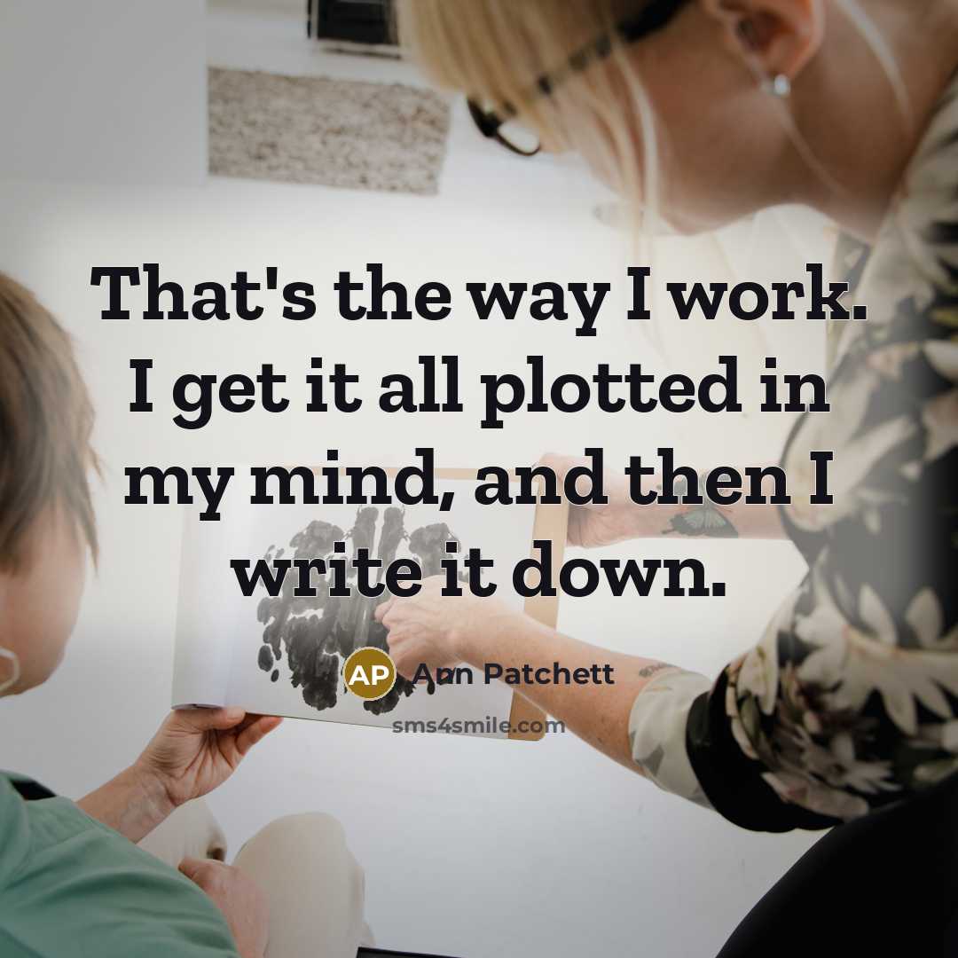 “That's the way I work. I get it all plotted in my mind, and then I write it down.” quote by Ann Patchett