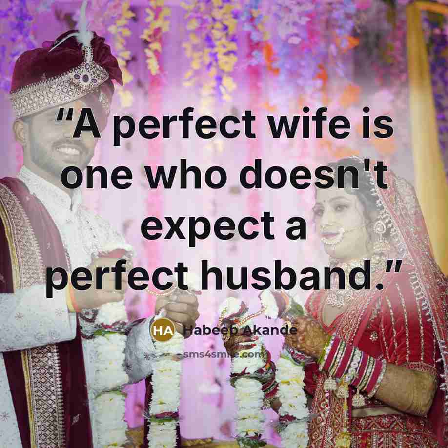 “A perfect wife is one who doesn't expect a perfect husband.” quote by Habeeb Akande