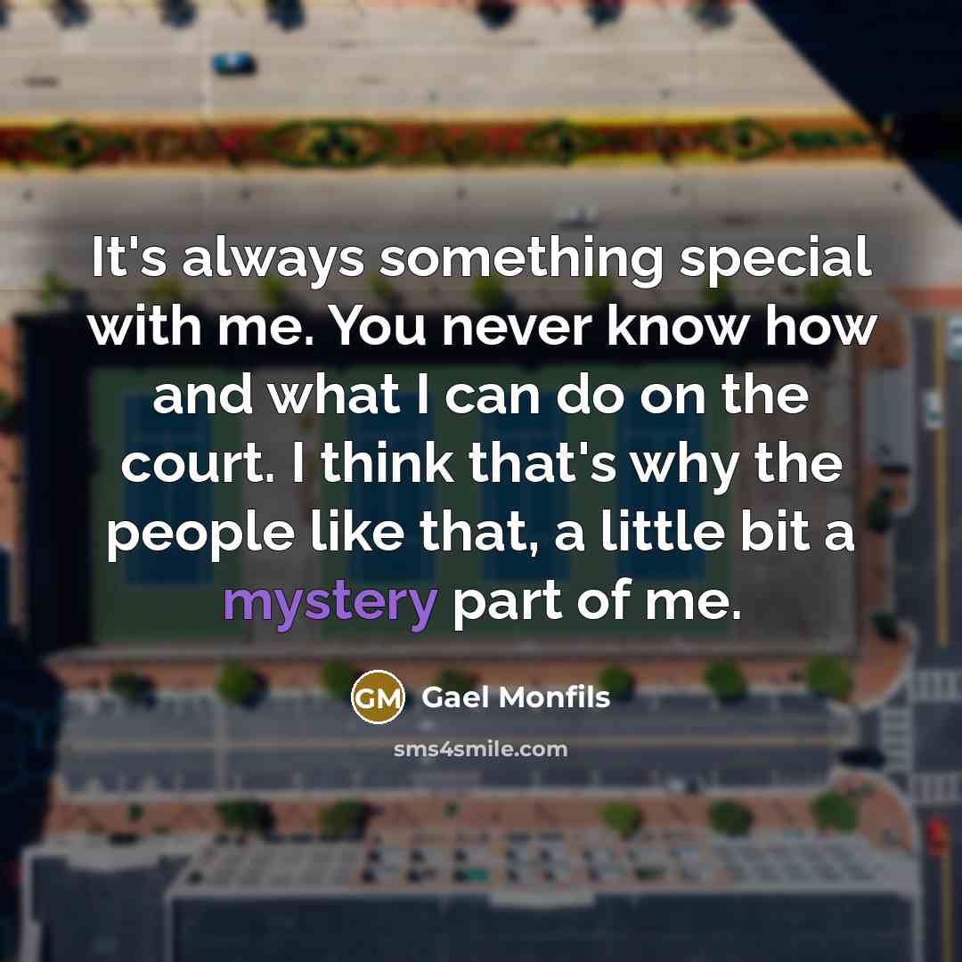 “It's always something special with me. You never know how and what I can do on the court. I think that's why the people like that, a little bit a mystery part of me.” quote by Gael Monfils