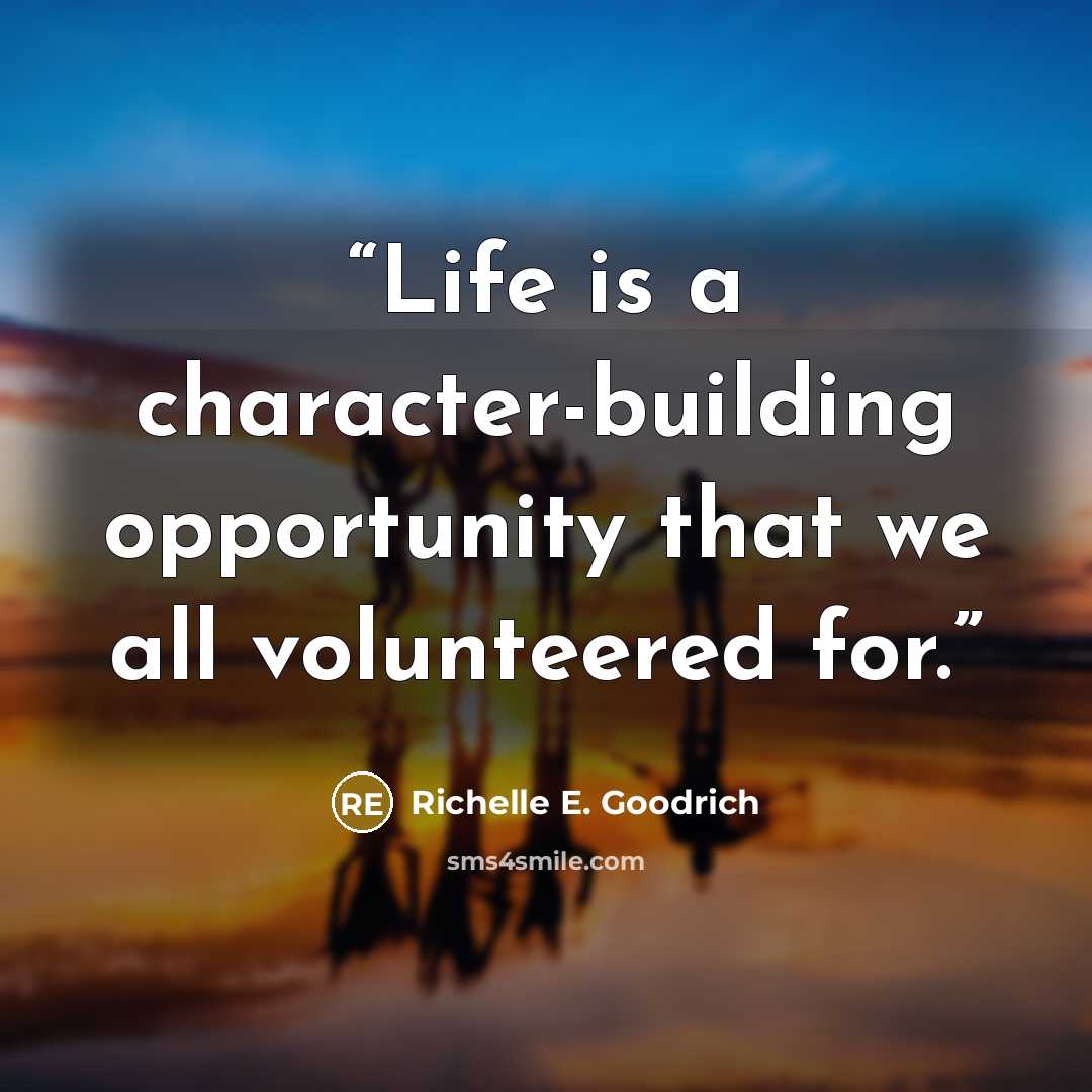 “Life is a character-building opportunity that we all volunteered for.” quote by Richelle E. Goodrich