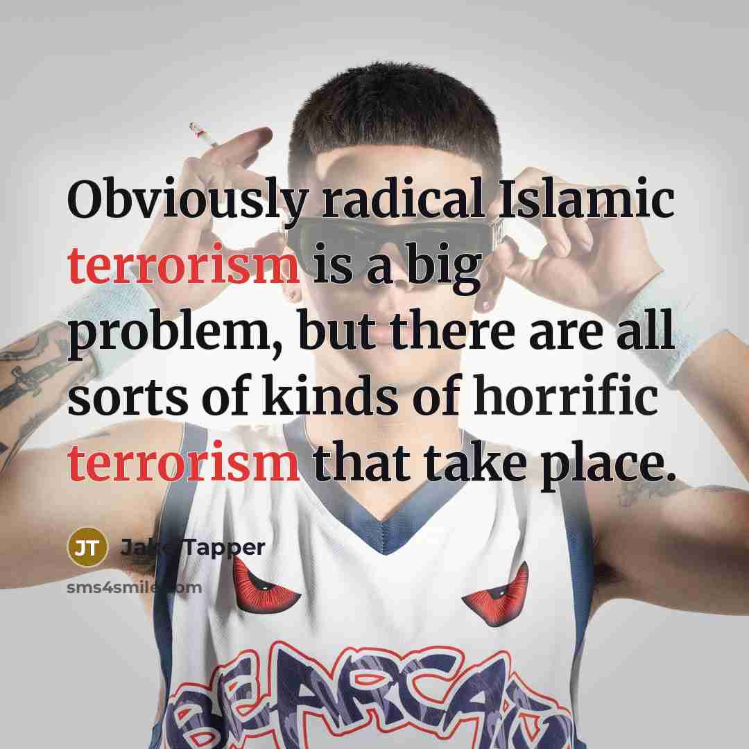 “Obviously radical Islamic terrorism is a big problem, but there are all sorts of kinds of horrific terrorism that take place.” quote by Jake Tapper
