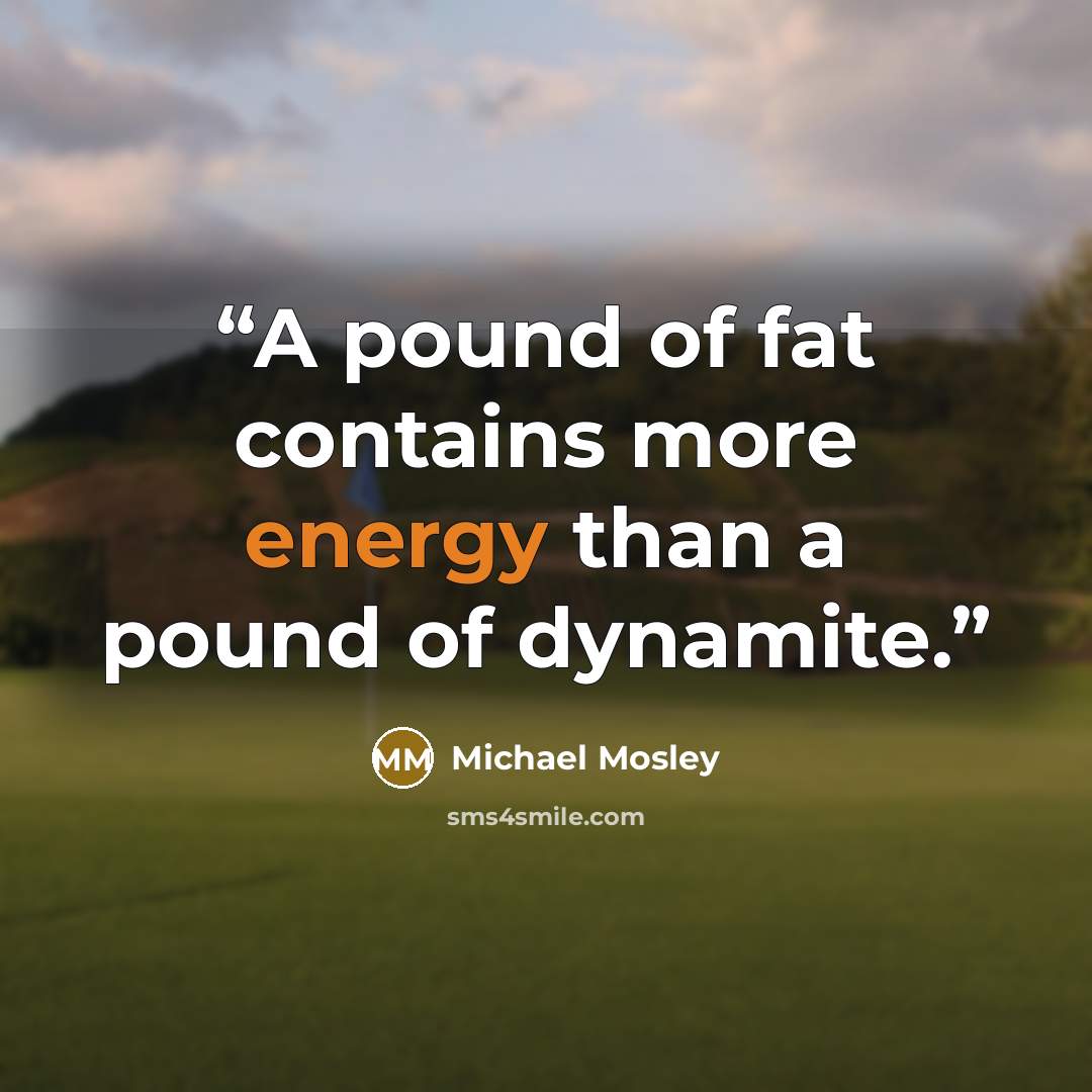 “A pound of fat contains more energy than a pound of dynamite.” quote by Michael Mosley