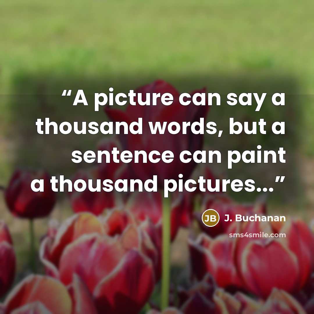 “A picture can say a thousand words, but a sentence can paint a thousand pictures...” quote by J. Buchanan