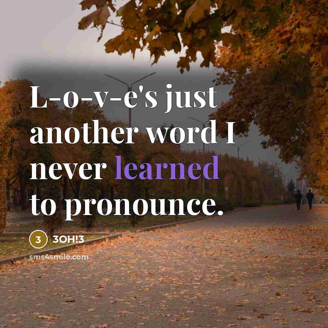 “L-o-v-e's just another word I never learned to pronounce.” quote by 3OH!3