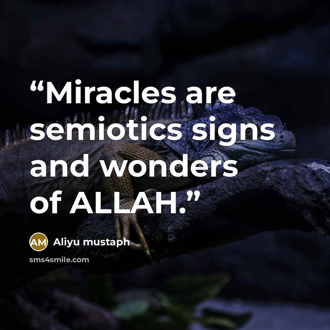 “Miracles are semiotics signs and wonders of ALLAH.” quote by Aliyu mustaph