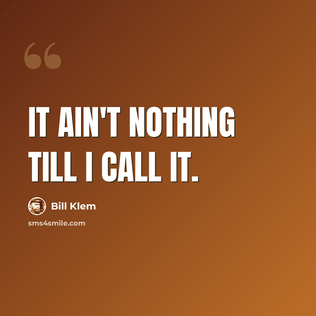 “It ain't nothing till I call it.” quote by Bill Klem
