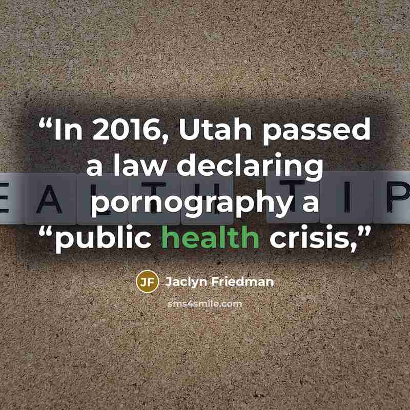 “In 2016, Utah passed a law declaring pornography a “public health crisis,” quote by Jaclyn Friedman