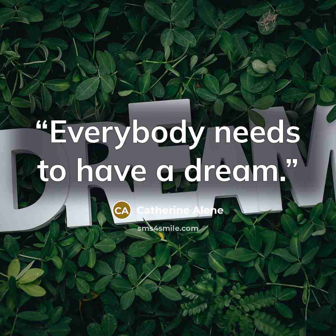 “Everybody needs to have a dream.” quote by Catherine Alene
